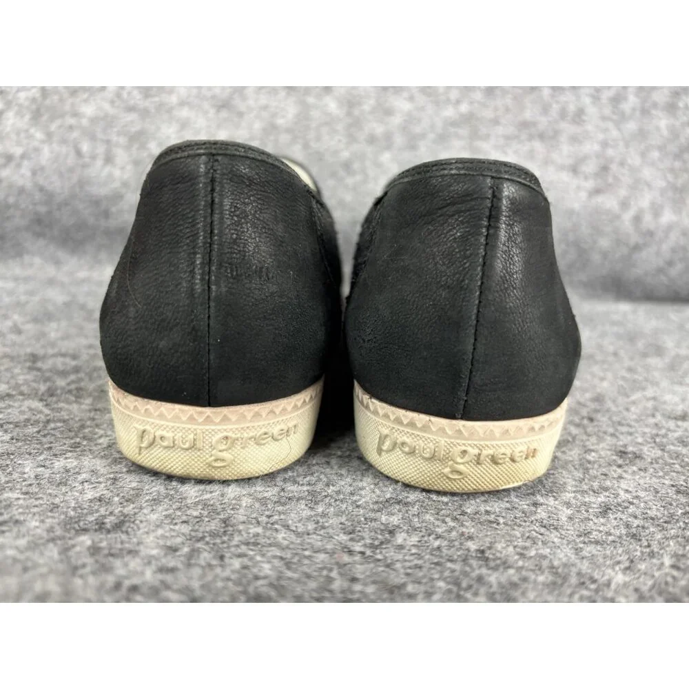 Paul Green Shoes Womens Size 6 Black Leather‎ Sequin Slip On Casual Sneakers